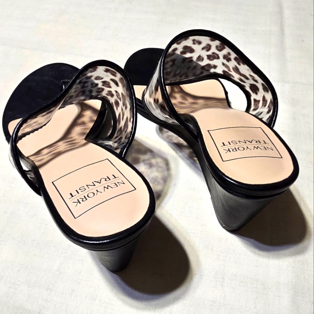 New York Transit Women's Leopard Print  Sandals - Picture 6 of 8
